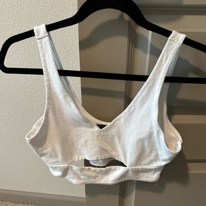 Urban Outfitters White Keyhole Top